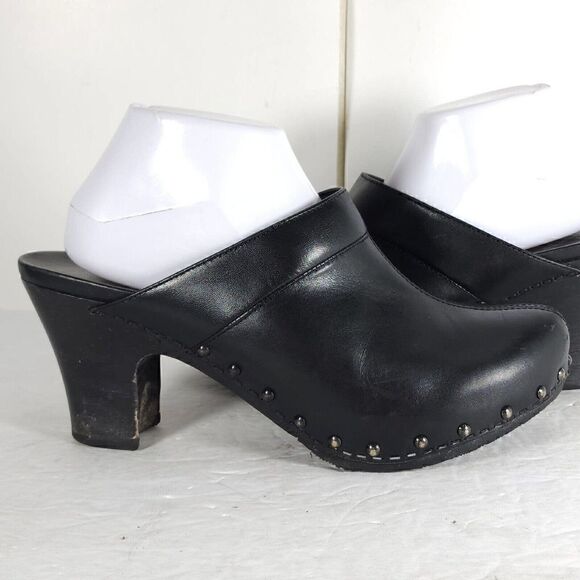Dansko Women's EU40 US9-9,5 Leather Distressed Studded Platform Clogs Shoes - Picture 9 of 13